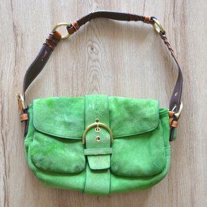 Coach Green Suede Shoulder Bag